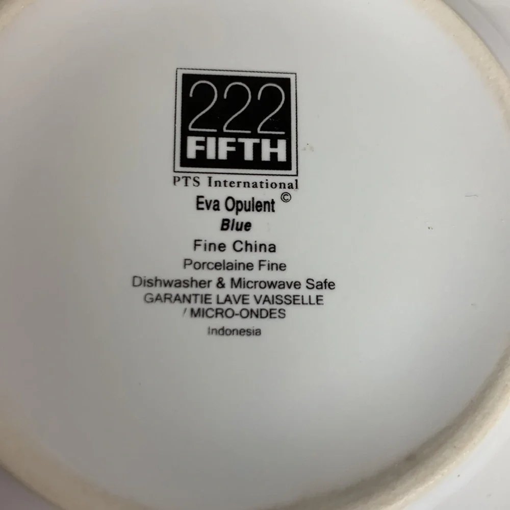 222 FIFTH Set of 2 Eva Opulent Blue & Red Porcelaine Fine China Cup & Saucer Set